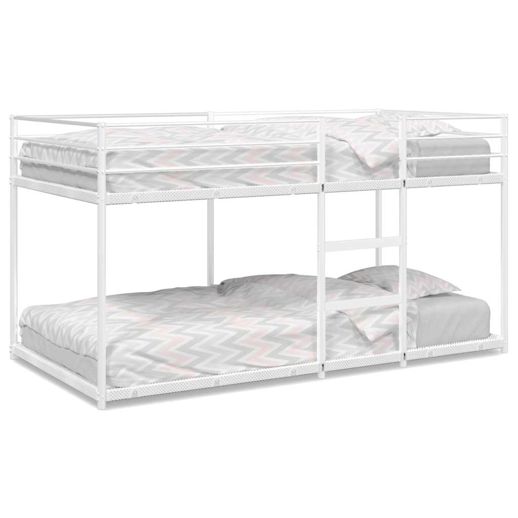 Letto a Castello senza Materasso Bianco 107x203 cm in Acciaio