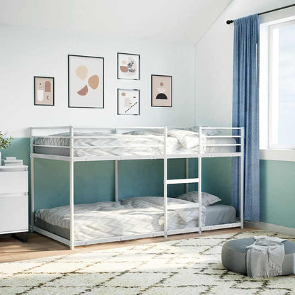 Letto a Castello senza Materasso Bianco 107x203 cm in Acciaio