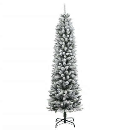 Albero di Natale Artificiale con 150 LED e Neve Fioccata 150 cm