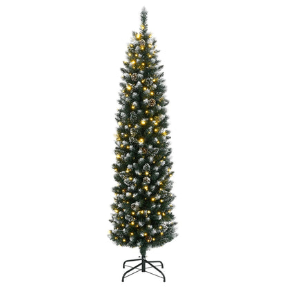 Albero di Natale Artificiale Sottile con 150 LED 120 cm