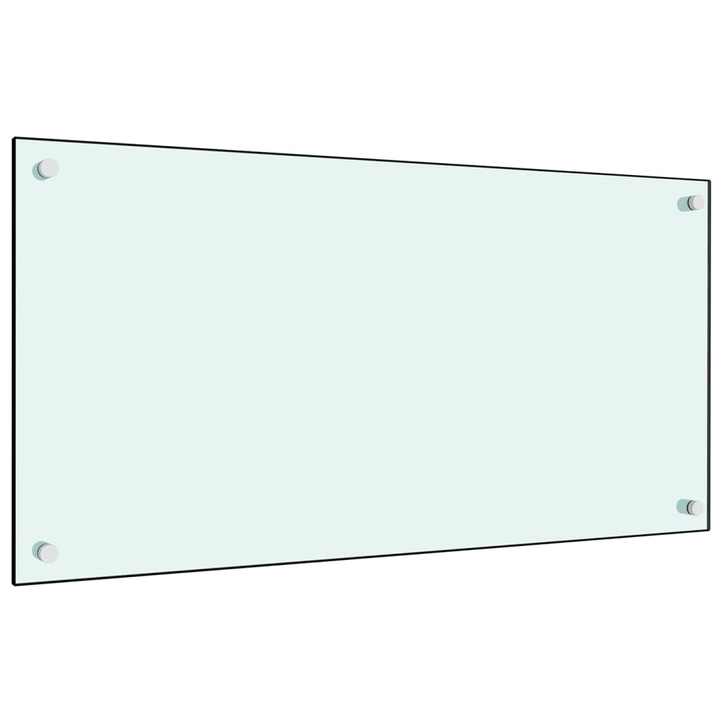 Paraschizzi per Cucina 2 pz Bianchi 80x40 cm in Vetro Temperato