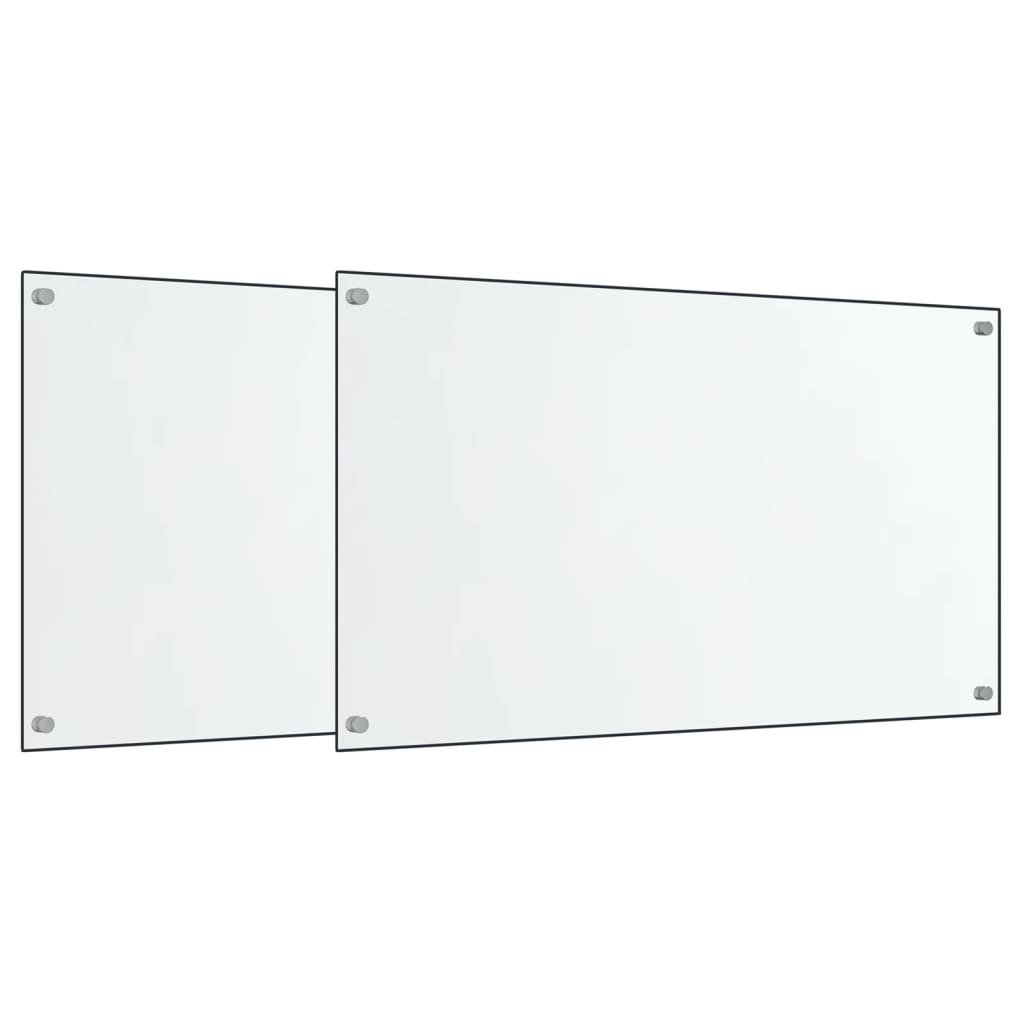 Paraschizzi per Cucina 2 pz Trasparente 70x40cm Vetro Temperato