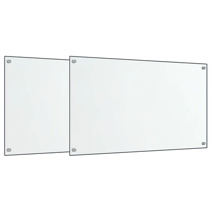 Paraschizzi per Cucina 2 pz Trasparente 70x40cm Vetro Temperato