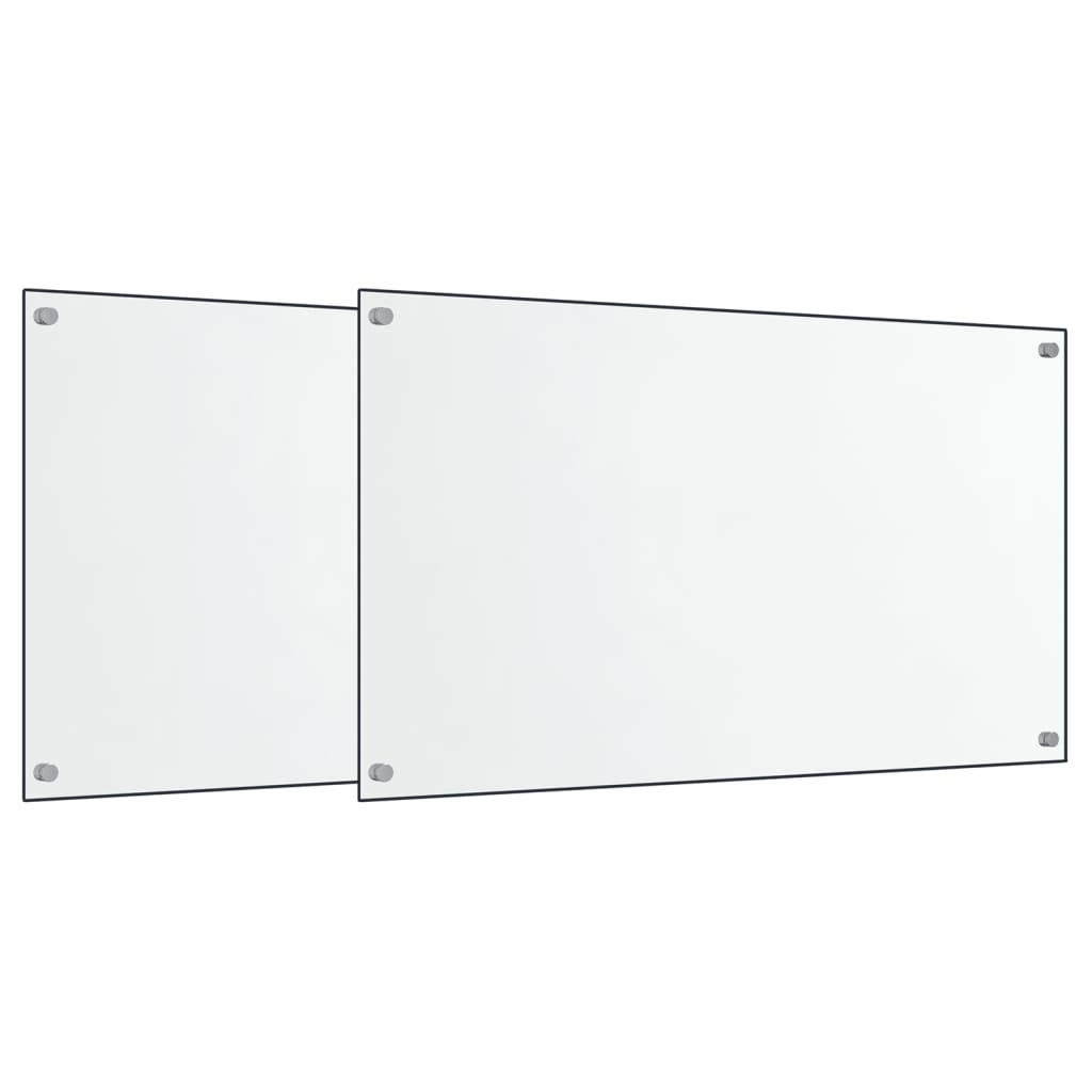 Paraschizzi per Cucina 2 pz Trasparente 70x60cm Vetro Temperato