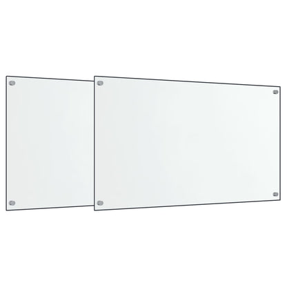 Paraschizzi per Cucina 2 pz Trasparente 70x60cm Vetro Temperato