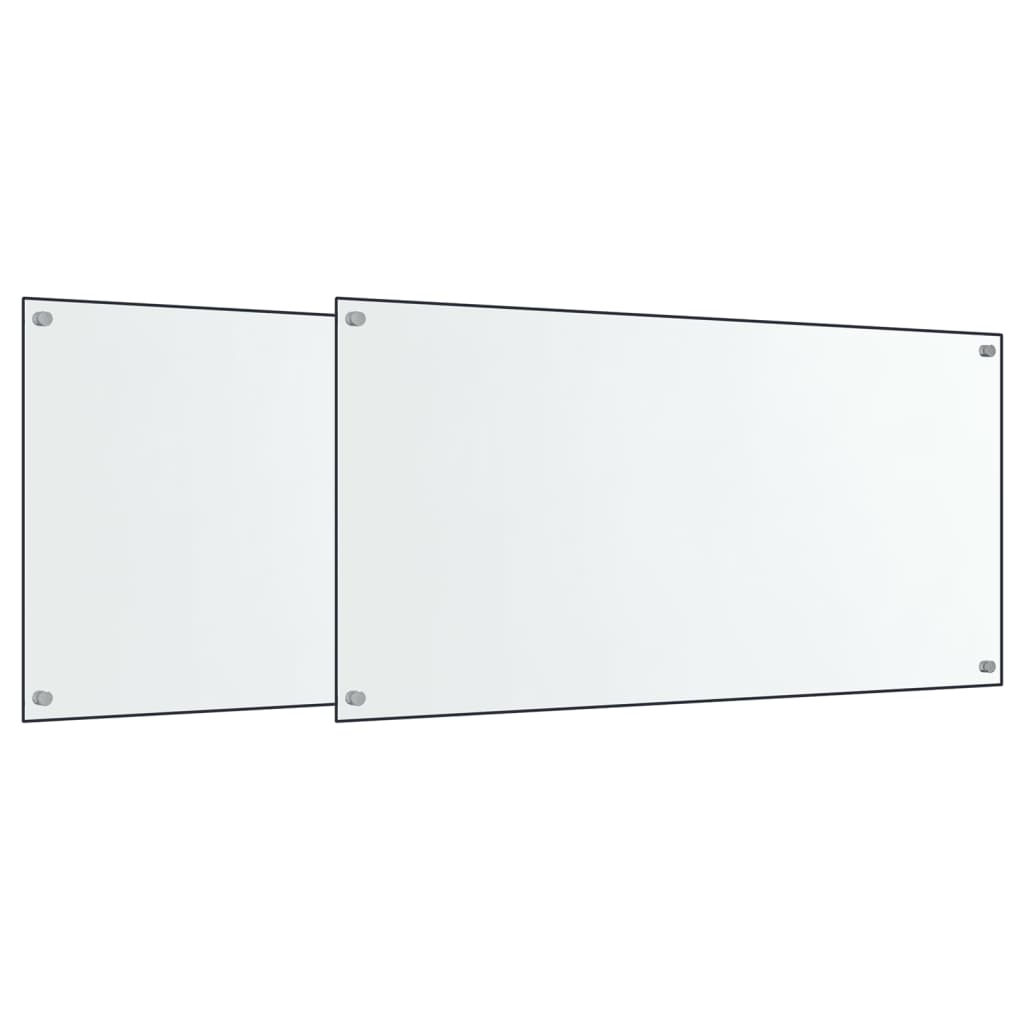 Paraschizzi per Cucina 2 pz Trasparente 80x60cm Vetro Temperato