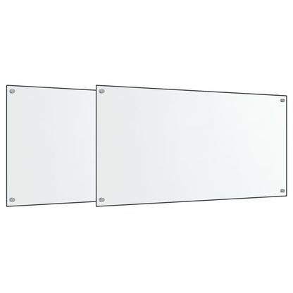 Paraschizzi per Cucina 2 pz Trasparente 80x60cm Vetro Temperato