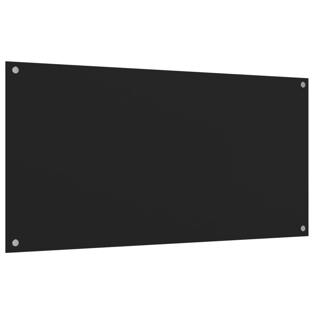 Paraschizzi per Cucina 2 pz Neri 80x40 cm in Vetro Temperato