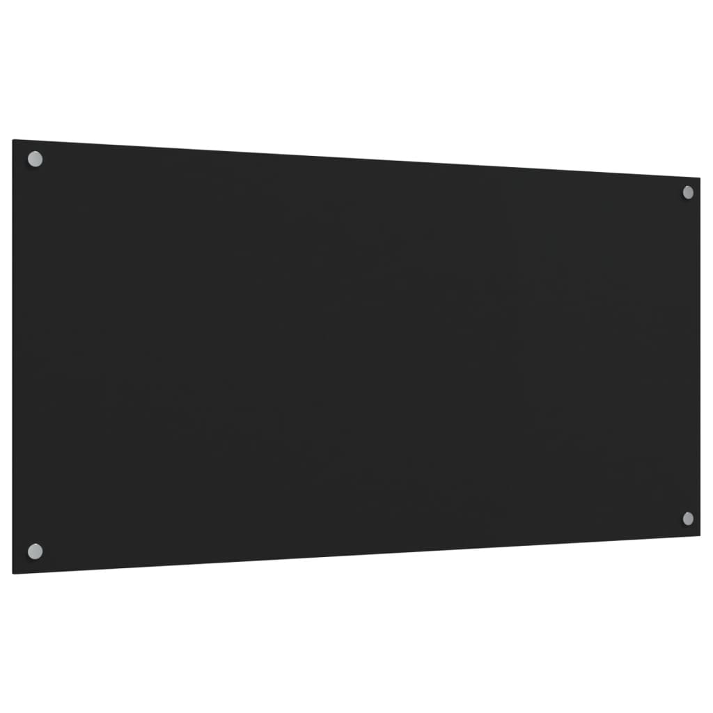 Paraschizzi per Cucina 2 pz Neri 80x60 cm in Vetro Temperato