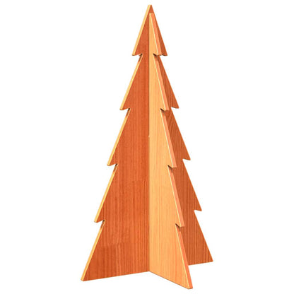 Albero di Natale Marrone Cera 80 cm in Legno Massello di Pino