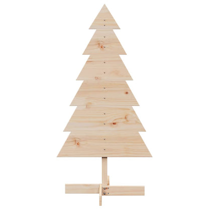 Albero di Natale Decorativo in Legno 120 cm Legno Massello Pino