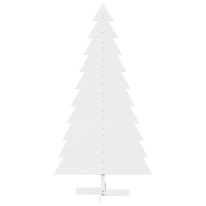Albero di Natale Decorativo Bianco 180cm Legno Massello di Pino