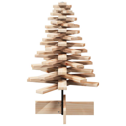 Albero di Natale Decorativo in Legno 80 cm Legno Massello Pino