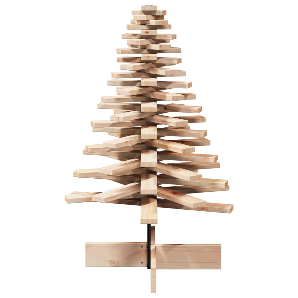 Albero di Natale Decorativo in Legno 100 cm Legno Massello Pino