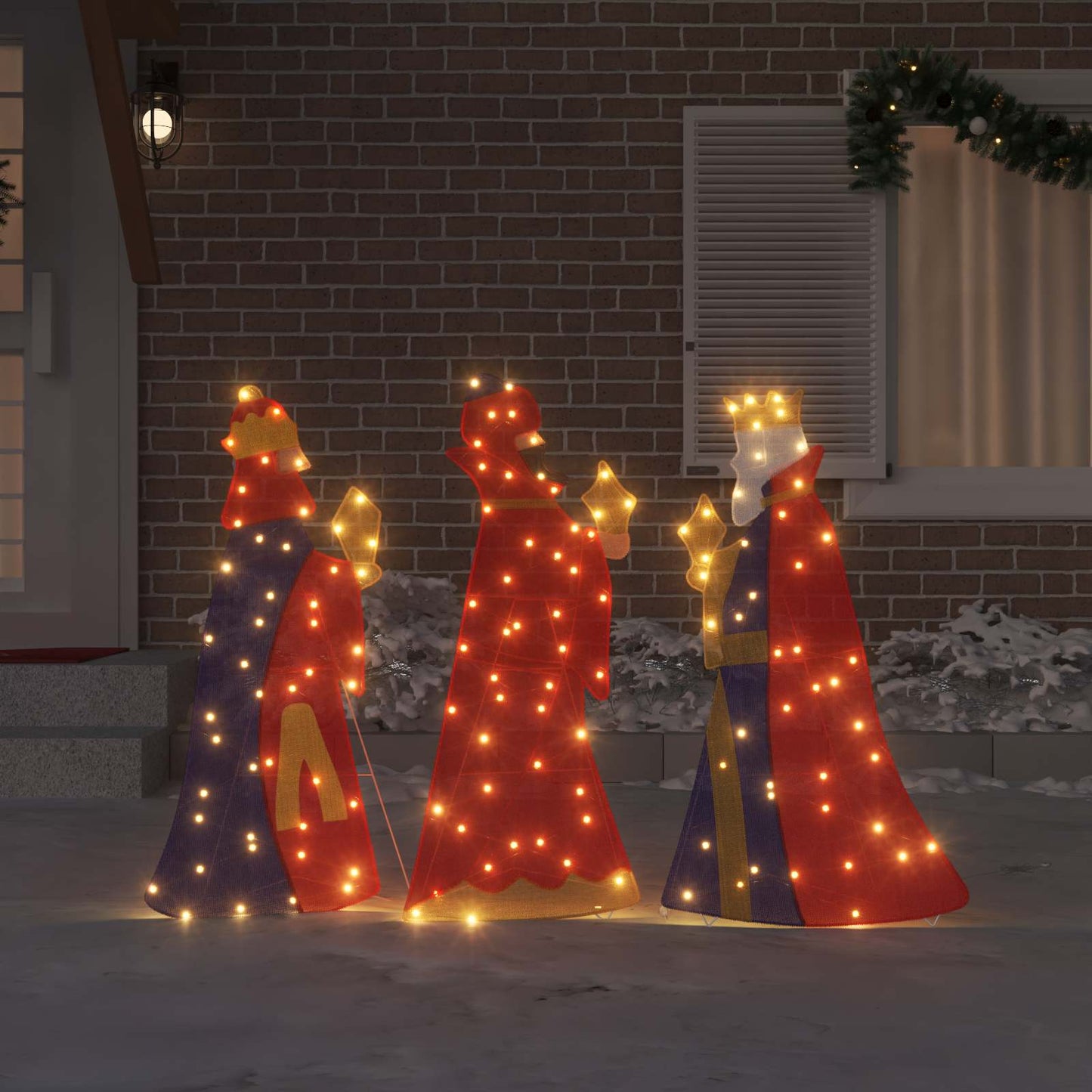 Illuminazione Natalizia dei 3 Magi 3 pcs Bianco caldo 105 cm