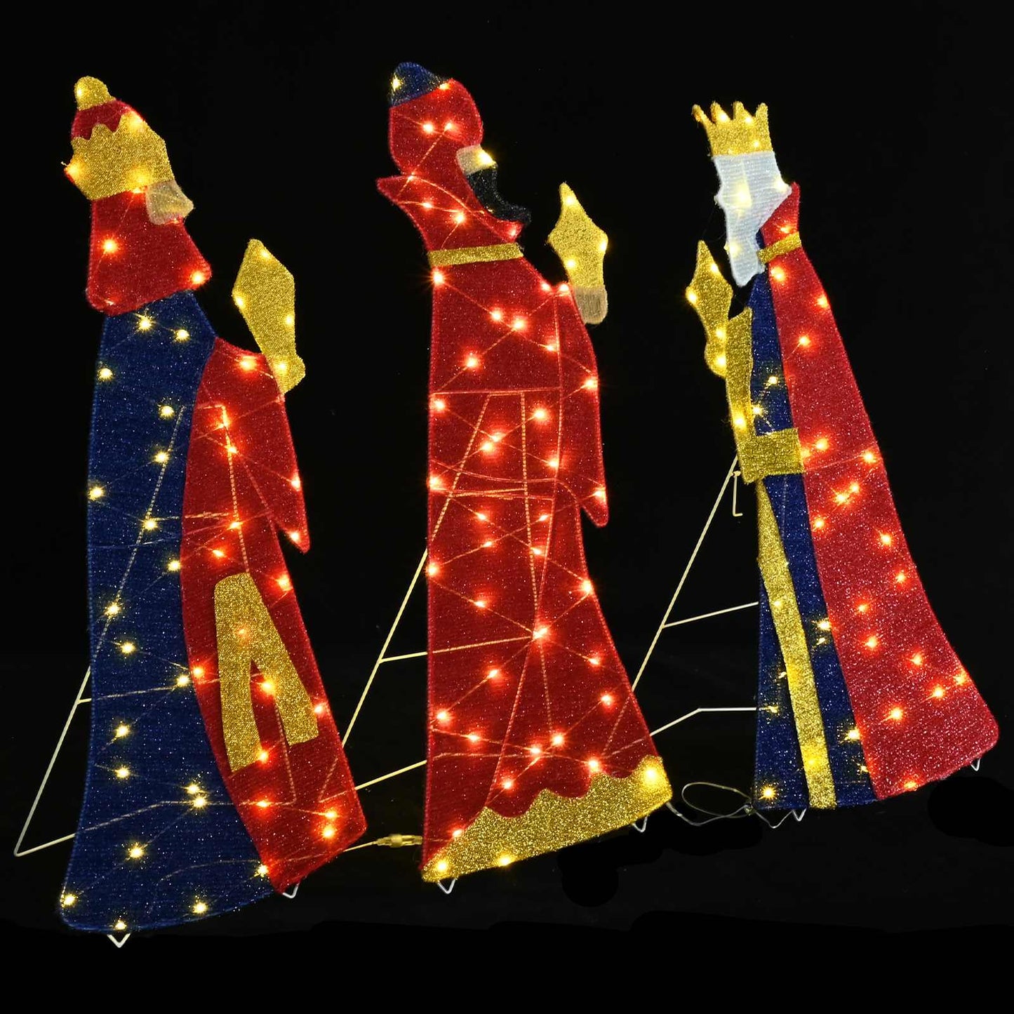 Illuminazione Natalizia dei 3 Magi 3 pcs Bianco caldo 105 cm