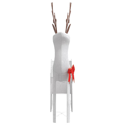 Decorazione Natalizia Renna e Slitta 100 LED Bianco Freddo