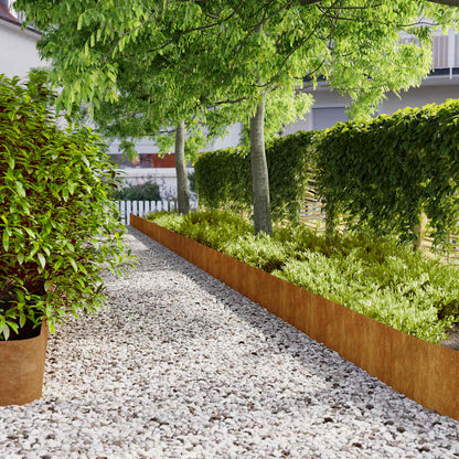 Bordure per Prato 20 pz 25x103 cm Flessibile Acciaio Corten