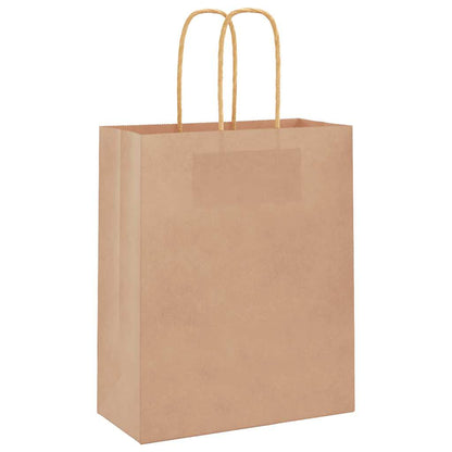 Sacchetti di Carta 50 pz con Manici Marrone 18x8x22 cm