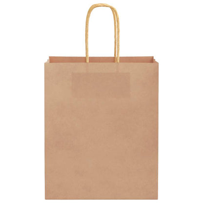 Sacchetti di Carta 50 pz con Manici Marrone 18x8x22 cm