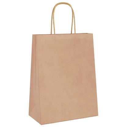 Sacchetti di Carta 50 pz con Manici Marrone 21x11x28 cm