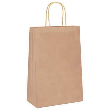 Sacchetti di Carta 50 pz con Manici Marrone 21x11x31 cm