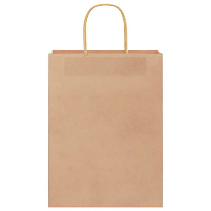 Sacchetti di Carta 50 pz con Manici Marrone 26x12x35 cm