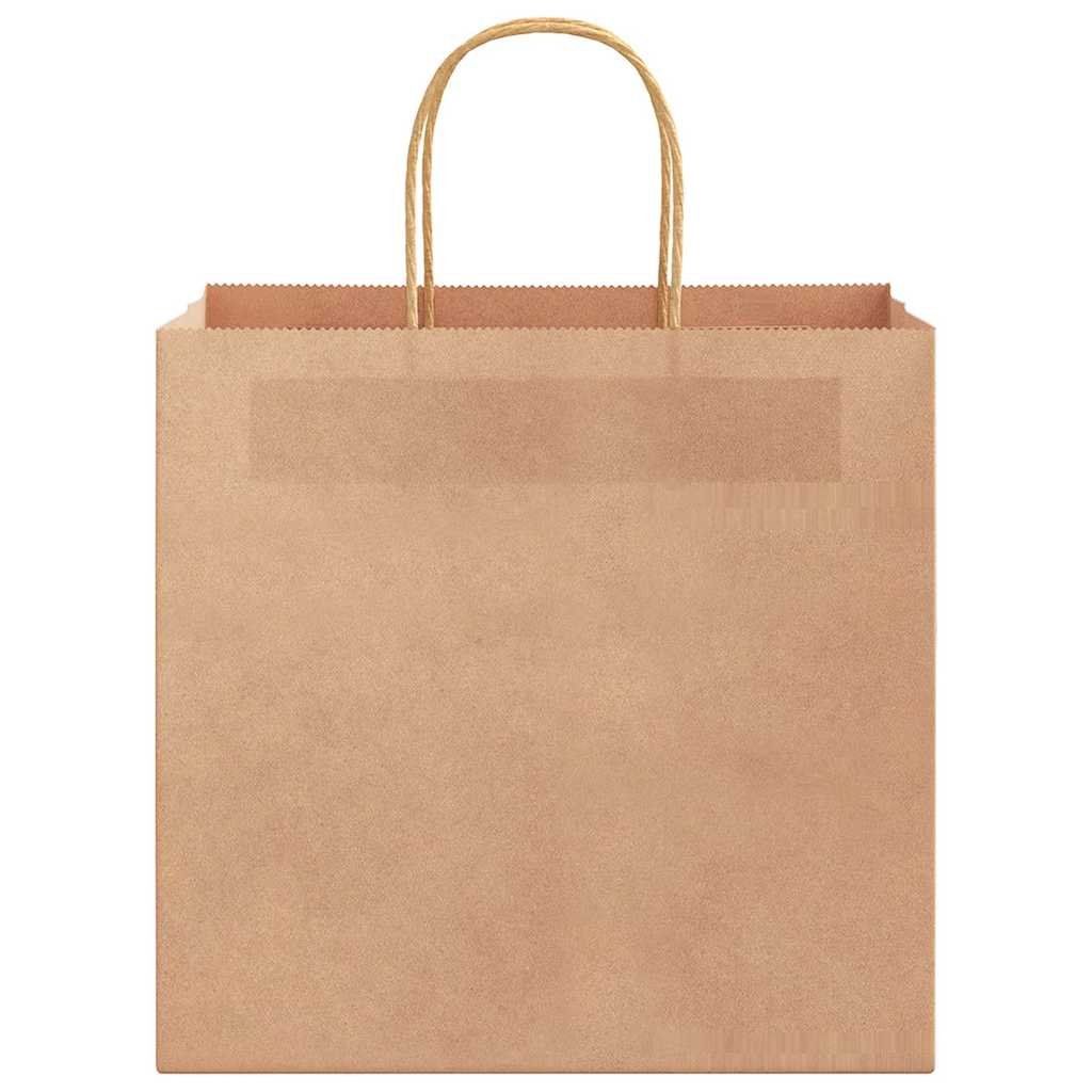 Sacchetti di Carta 50 pz con Manici Marrone 26x17x25 cm