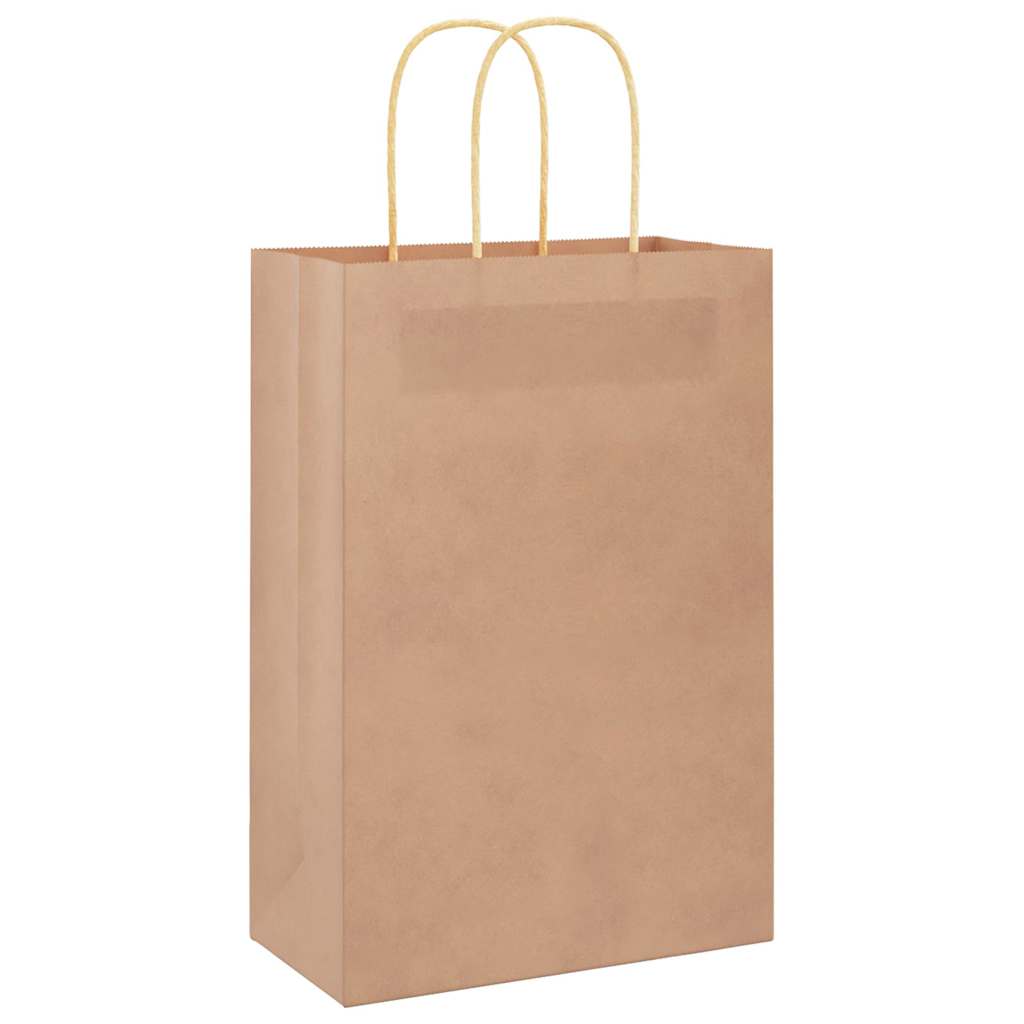 Sacchetti di Carta 250 pz con Manici Marrone 21x11x31 cm