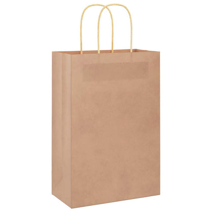 Sacchetti di Carta 250 pz con Manici Marrone 21x11x31 cm