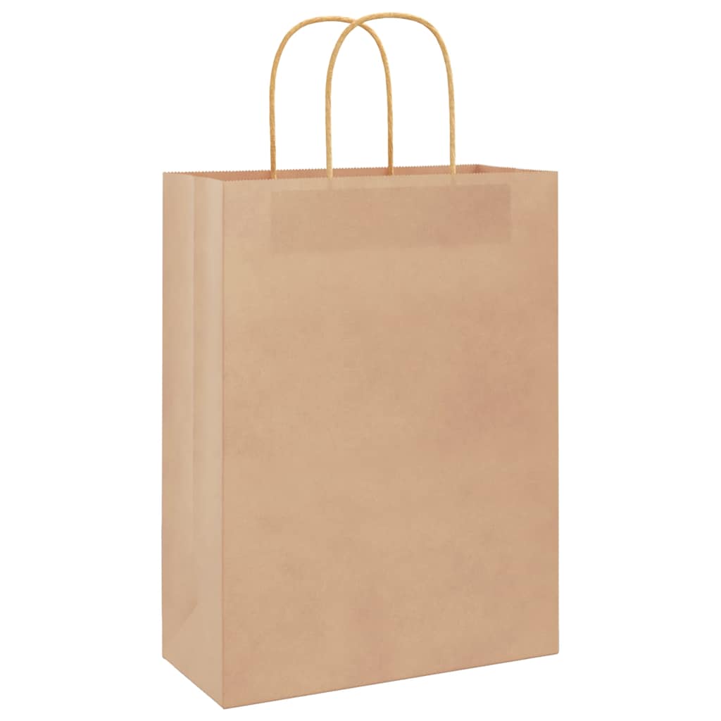 Sacchetti di Carta 250 pz con Manici Marrone 26x12x35 cm