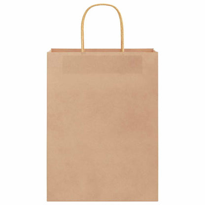 Sacchetti di Carta 250 pz con Manici Marrone 26x12x35 cm