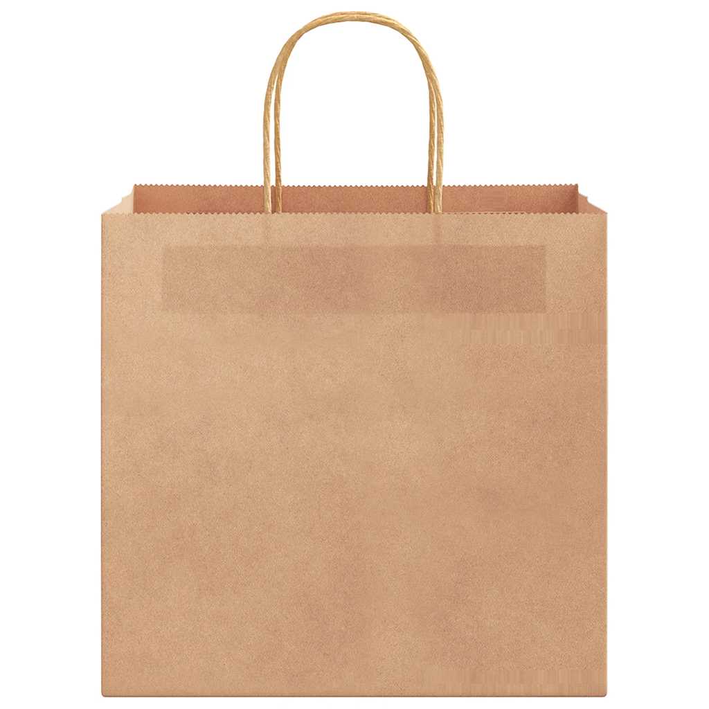 Sacchetti di Carta 250 pz con Manici Marrone 26x17x25 cm