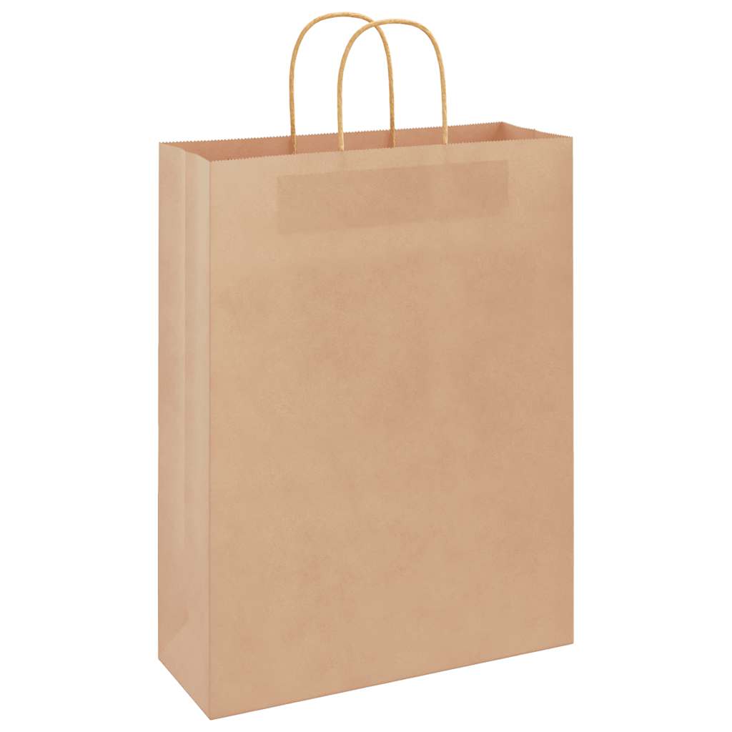 Sacchetti di Carta 250 pz con Manici Marrone 32x12x42 cm