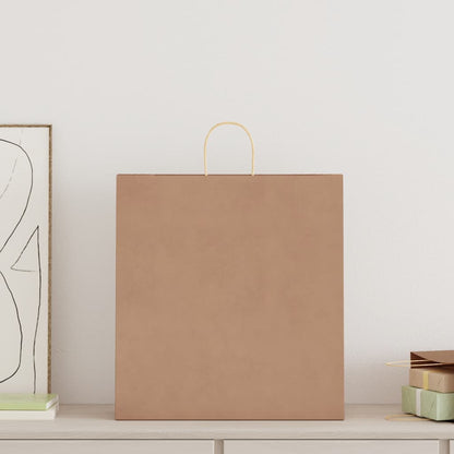 Sacchetti di Carta 250 pz con Manici Marrone 45x17x48 cm