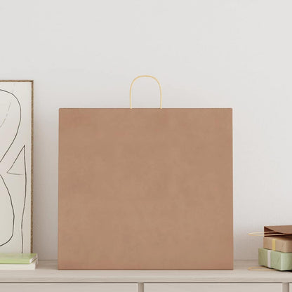 Sacchetti di Carta 250 pz con Manici Marrone 54x15x49 cm
