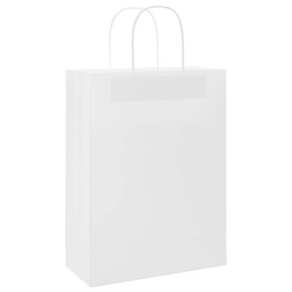 Sacchetti di Carta 50 pz con Manici Bianchi 26x12x35 cm