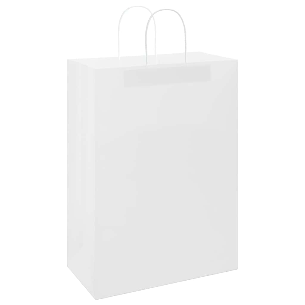 Sacchetti di Carta 50 pz con Manici Bianchi 32x17x44 cm