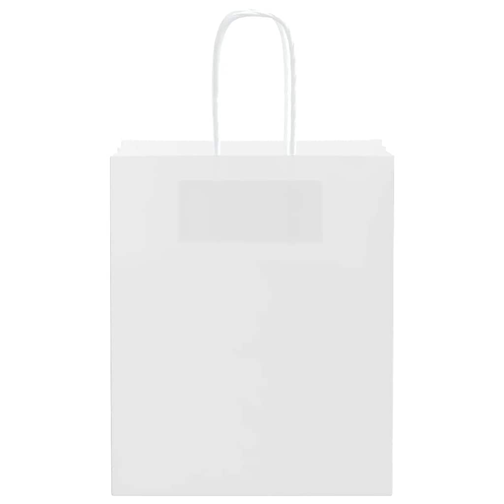 Sacchetti di Carta 250 pz con Manici Bianchi 18x8x22 cm