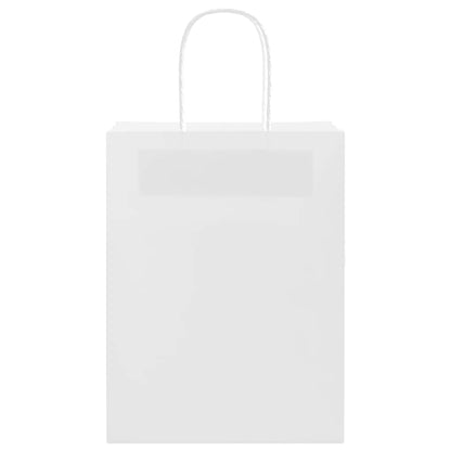 Sacchetti di Carta 250 pz con Manici Bianchi 21x11x28 cm