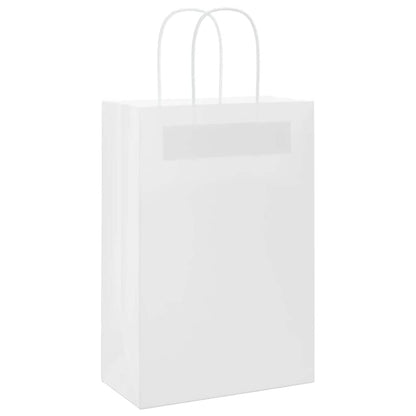 Sacchetti di Carta 250 pz con Manici Bianchi 21x11x31 cm