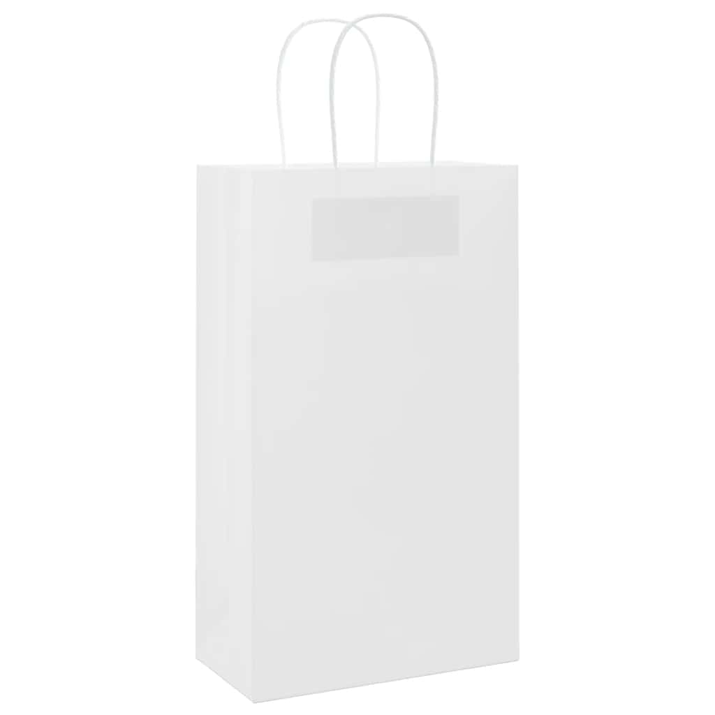 Sacchetti di Carta 250 pz con Manici Bianchi 21x11x36 cm