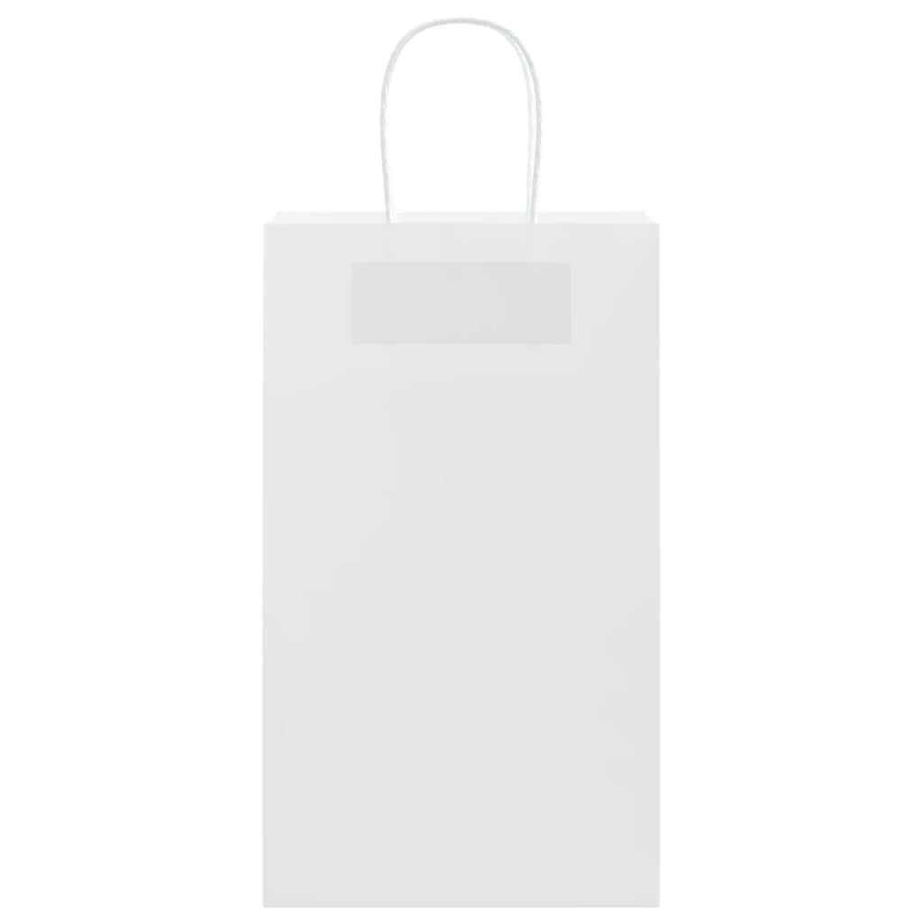 Sacchetti di Carta 250 pz con Manici Bianchi 21x11x36 cm