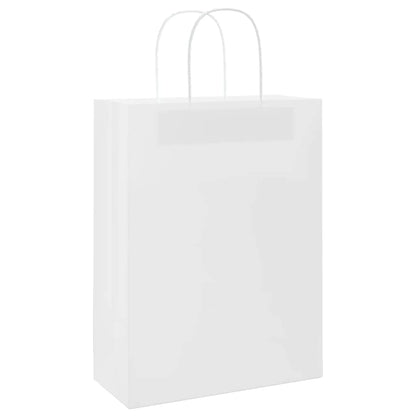 Sacchetti di Carta 250 pz con Manici Bianchi 26x12x35 cm