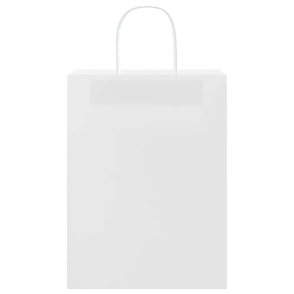 Sacchetti di Carta 250 pz con Manici Bianchi 26x12x35 cm