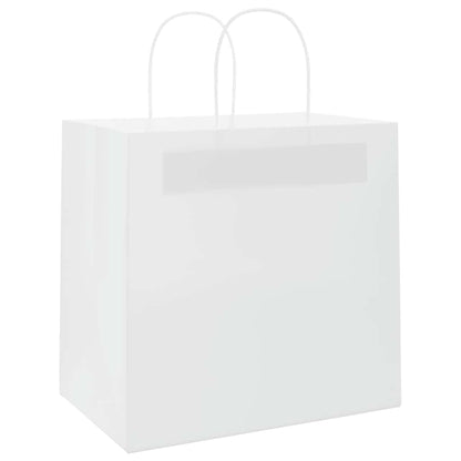 Sacchetti di Carta 250 pz con Manici Bianchi 26x17x25 cm