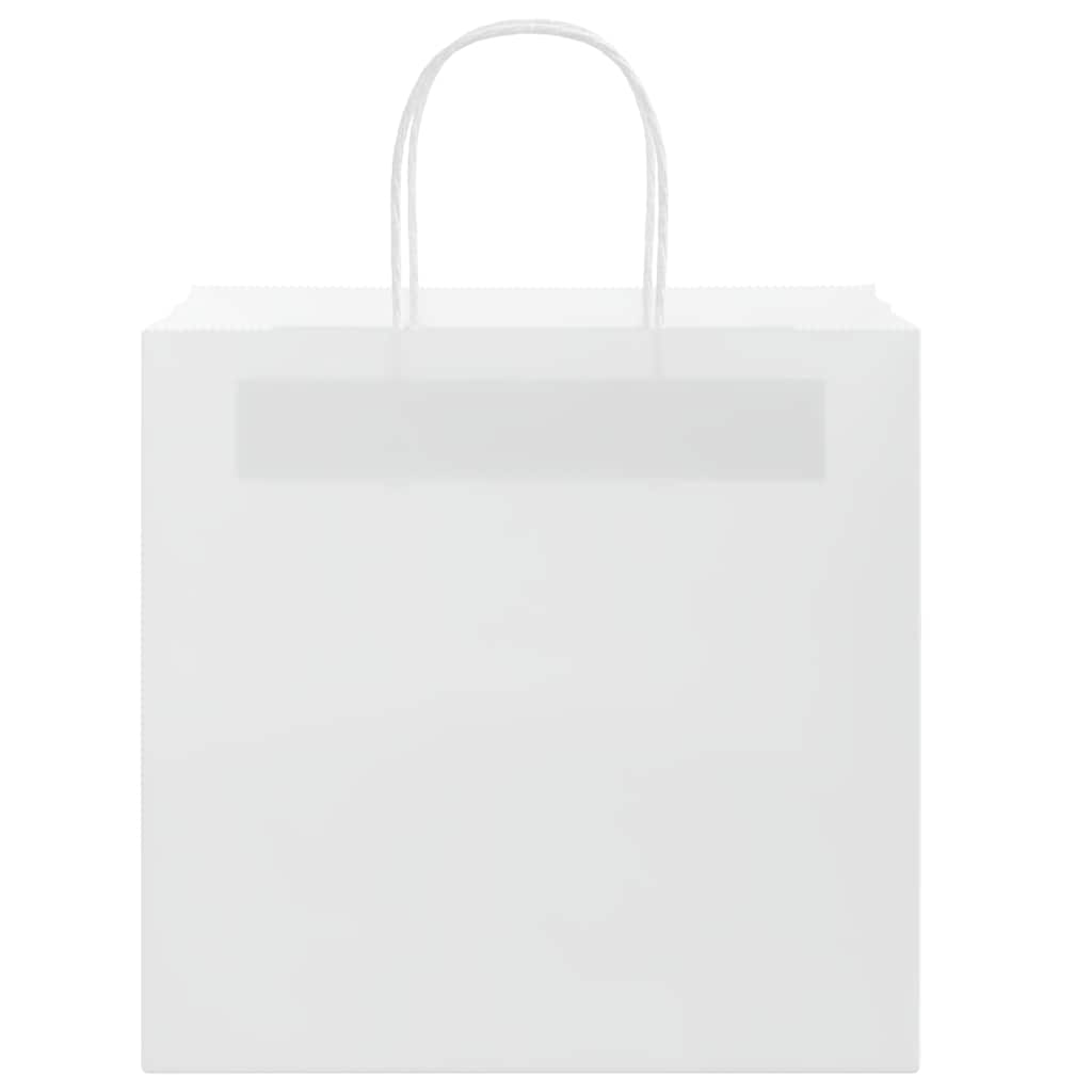 Sacchetti di Carta 250 pz con Manici Bianchi 26x17x25 cm