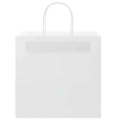 Sacchetti di Carta 250 pz con Manici Bianchi 26x17x25 cm