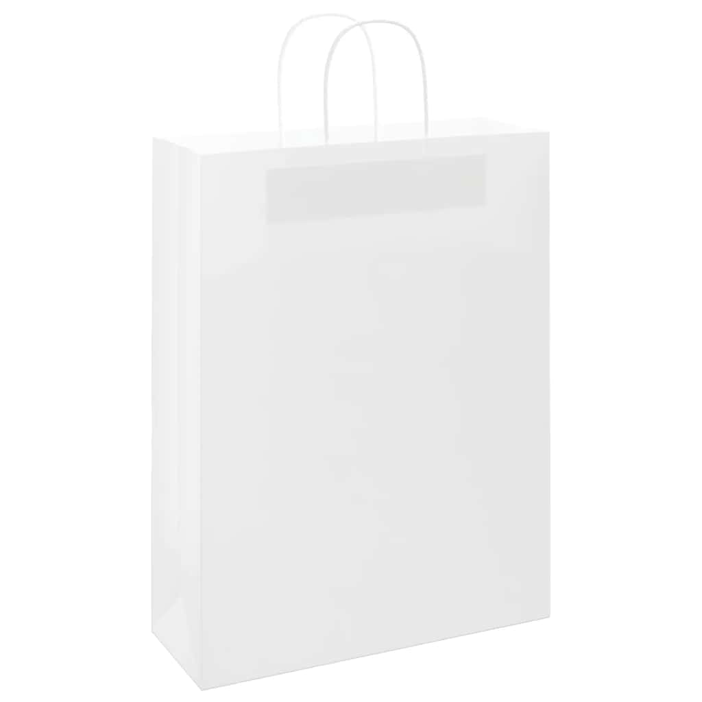 Sacchetti di Carta 250 pz con Manici Bianchi 32x12x42 cm