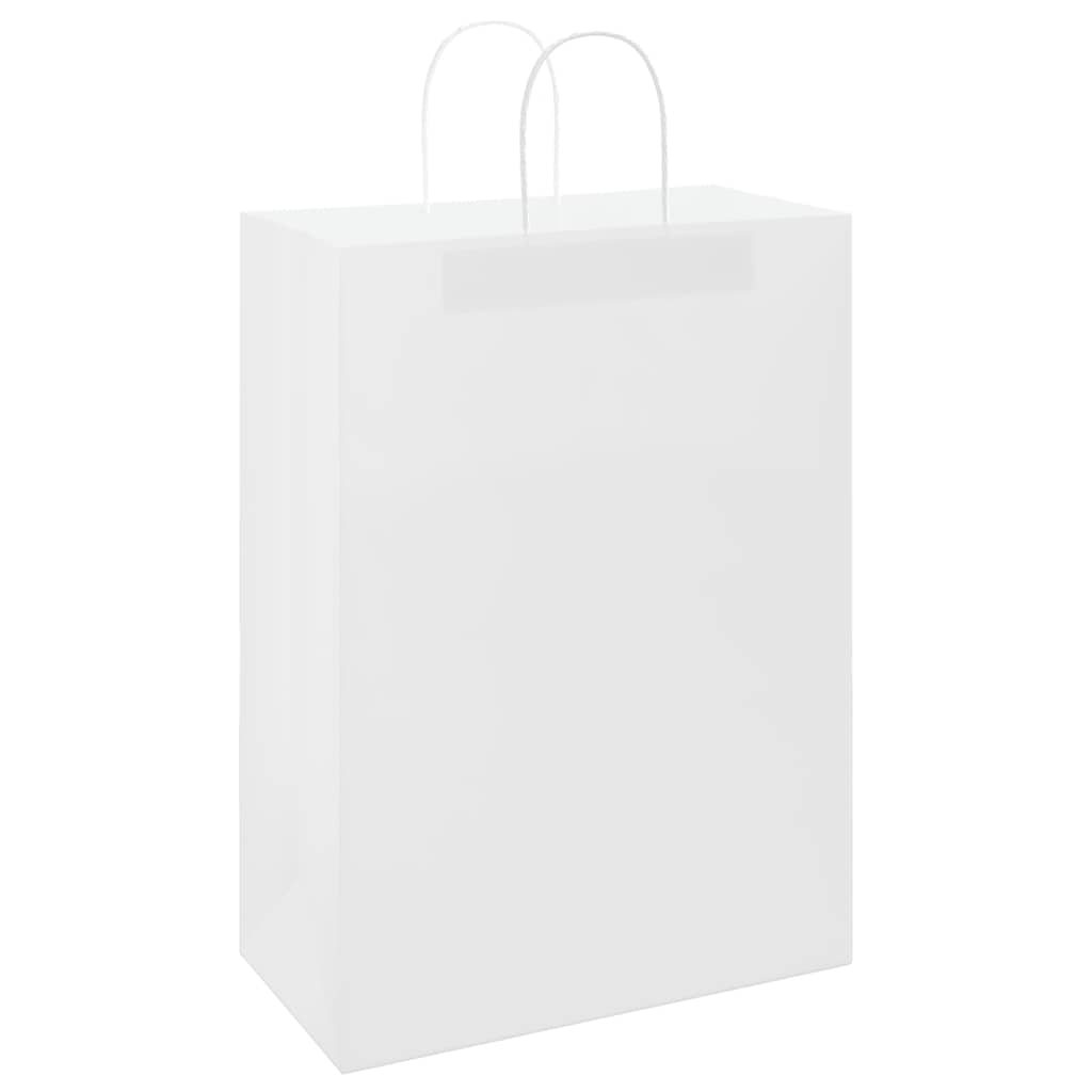 Sacchetti di Carta 250 pz con Manici Bianchi 32x17x44 cm